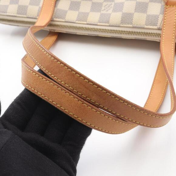 LOUIS VUITTON White Damier Leather Tote Bag - Picture 6 of 12
